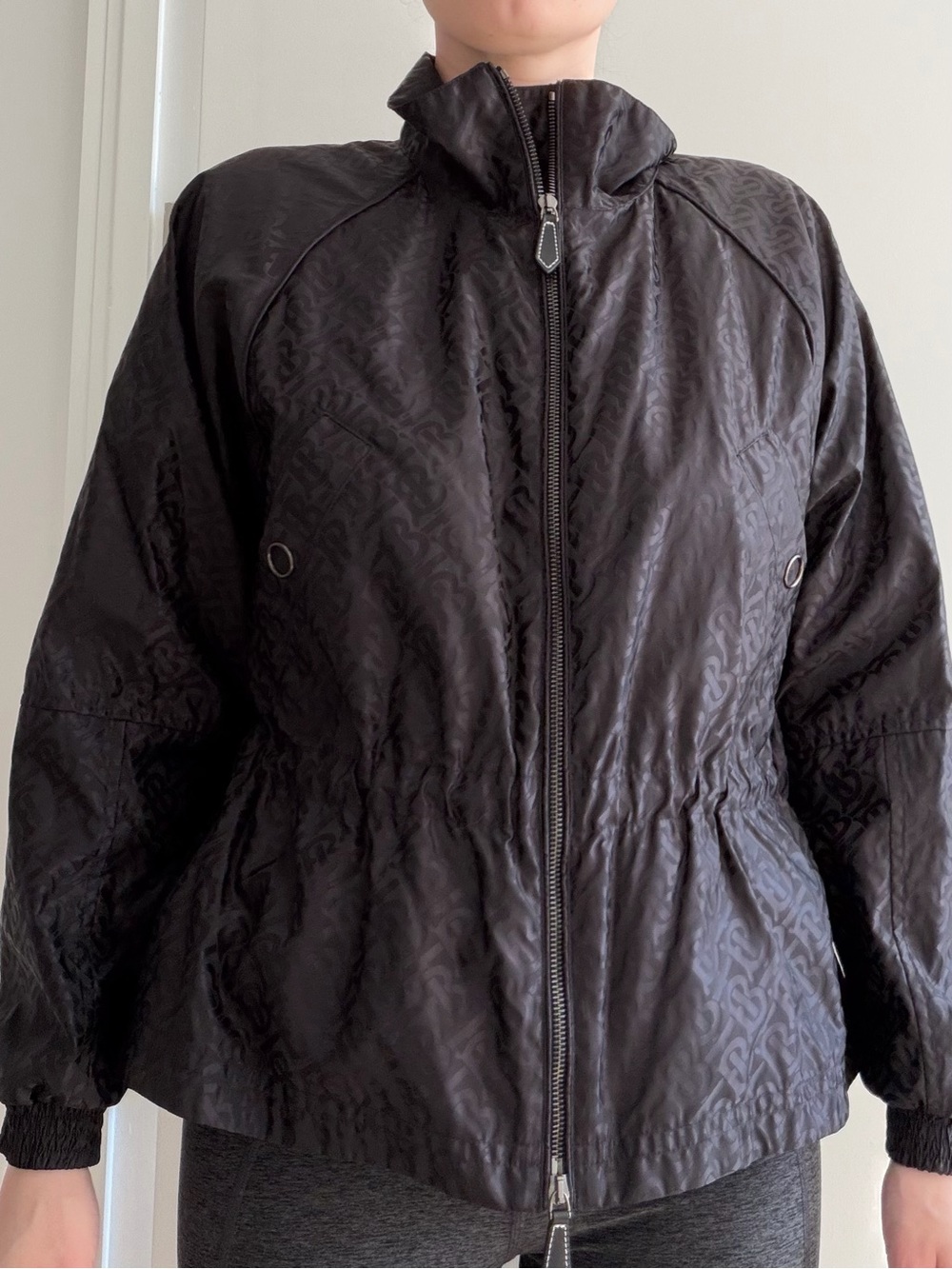Burberry Black Monogram Nylon Jacket Windbreaker